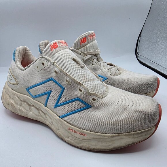 New Balance Fresh Foam 680v8 Womens Size 9.5 Shoes White Blue Lightweight - Picture 1 of 13